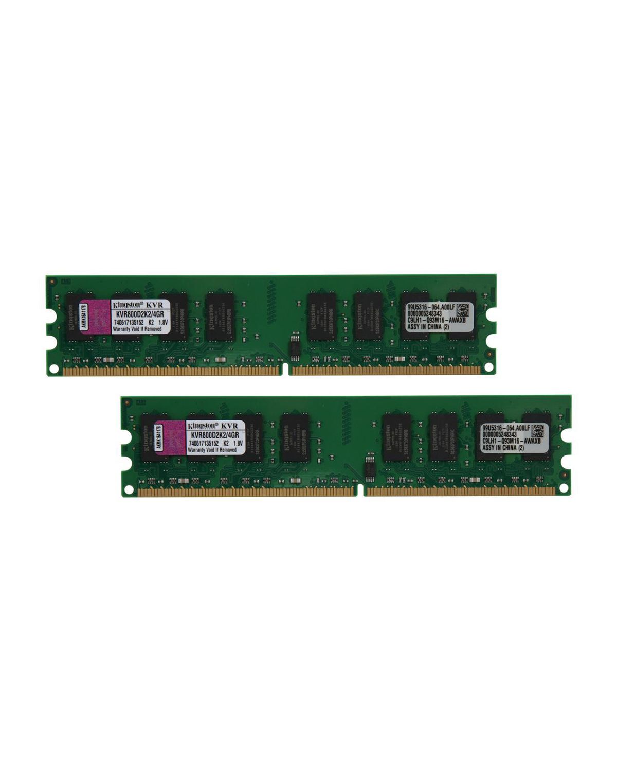 Kingston 4GB (2X2GB) PC2-6400 DDR2-800MHz CL6 240-Pin Memory Kit