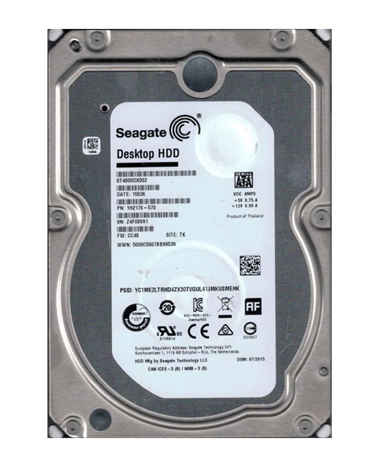 外付けハードディスク・ドライブ Seagate Desktop HDD 4TB ST4000DX002 Seagate ST4000DX002 4TB 3.5 SATA : Seagate 4TB HDD 5.9K RPM 3.5